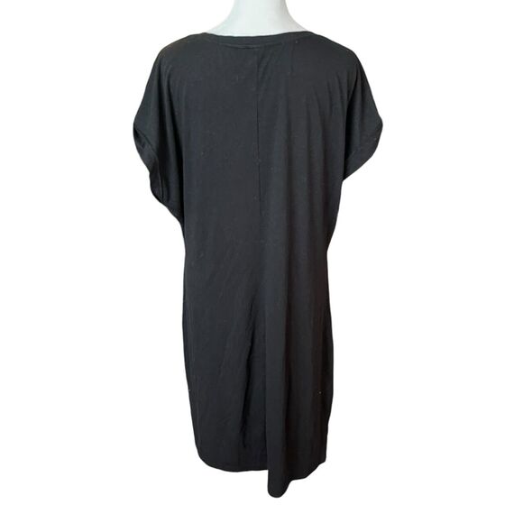 GAP XL Sheath Dress Sleeveless Black Solid Gathered Waist Casual Basic - Picture 9 of 9